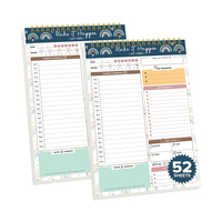 Bloc-notes personnalisé non daté à spirale, planificateur quotidien, liste de courses, liste de points à vérifier, notes adhésives, bloc-notes de bureau