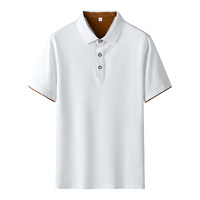 Polo color-block en tissu piqué respirant, 95% coton, 5% fibre de polyester, manches courtes