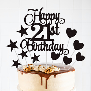 Nueva Decoración para Pastel de Cumpleaños en Oro Rosa con Números Azules 18 30 40 50 60 - Product Image 5
