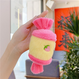 Porte-clés en peluche en forme de bonbons et fruits, mini pendentif de sac doux et moelleux, jouet de dessin animé pour enfants - Product Image 5