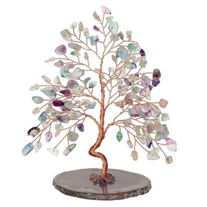 Árbol de la vida de fluorita Natural, cristal de dinero, árbol de cristal Feng, Gema de vida, árbol, decoración artística, regalos - Product Image 1