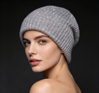 Bonnet d'hiver de luxe en tricot à revers, réfléchissant, à carreaux, personnalisable avec logo, en gros, doux, 100 % laine mérinos, unisexe, ajustable, épais