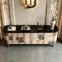Buffet de luxe italien moderne, artistique, à blocs de couleur, haut de gamme, pour entrée de villa et meuble de rangement de salon