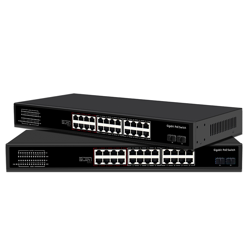 Sailsky неуправляемый 300W/400W Gigabit Ethernet Poe коммутатор сетевой коммутатор с 24 портами, 10/100/1000 Мбит/с плюс 2 Gigabit Sfp порта