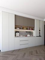 Pulau Dapur Modular Kayu Solid dengan Desain Modern Menawarkan Solusi Penyimpanan dan Aksesori Wastafel/Engsel untuk Dapur Mewah