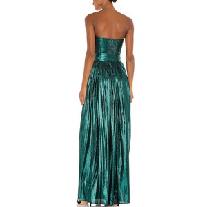 Robes de soirée longues en satin de haute qualité, style haute couture, avec épaules dénudées et ceinture, pour fêtes et clubs, pour femme - Product Image 4
