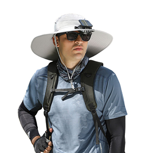Solar Powered Cooling <b>Hat</b> with Fan UV Protection Wide Brim Sun <b>Hat</b> <b>for</b> Outdoor Camping Hiking Fishing Gardening Beach Activities - Product Image 4