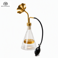 Flacons en verre de 90 ml pour parfum, huile essentielle, café, avec tête florale, pour présentation olfactive