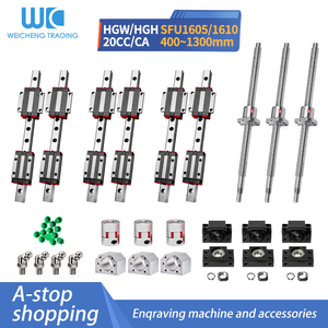 HGR20- 400/1000/1300mm kare lineer kılavuz ray genişliği + SFU1605 1610 BallScrew + uç desteği rulman BK12BF parçaları - Product Image 4