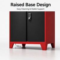 Armario de Almacenamiento Industrial de Acero para Taller, Doble Puerta, Cerradura Digital con Contraseña, Superficie con Recubrimiento en Polvo Antiarañazos y Resistente a la Oxidación
