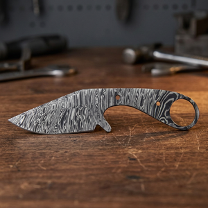 Lame de couteau de chasse en acier Damas haut de gamme, faite à la main, pleine longueur, pour la fabrication de couteaux DIY - Product Image 2