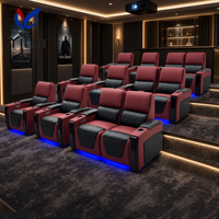 Canapé de cinéma maison personnalisé en cuir, sièges inclinables électriques VIP pour salon avec chargement USB