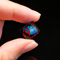 Mini Dés Polyédriques en Résine Vert Ambre Minuit pour D&D, 1 pièce, à Bords Tranchants, pour Jeux de Table RPG Dungeons & Dragons et Fêtes