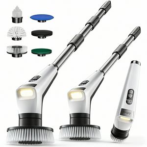 <span class=keywords><strong>Brosse</strong></span> <span class=keywords><strong>de</strong></span> <span class=keywords><strong>nettoyage</strong></span> <span class=keywords><strong>électrique</strong></span> avec 4 têtes <span class=keywords><strong>de</strong></span> <span class=keywords><strong>brosse</strong></span>, manche long extensible, construction en plastique, sans fil, rechargeable, <span class=keywords><strong>pour</strong></span> usage domestique et <span class=keywords><strong>salle</strong></span> <span class=keywords><strong>de</strong></span> <span class=keywords><strong>bain</strong></span> - Product Image 1