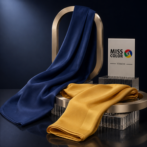 Écharpe carrée en satin uni décontractée Miss Color, design bordé, finition mate, douce et soyeuse, en polyester chiffon de qualité supérieure, respectueuse de la peau - Product Image 5