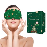 Patch oculaire chauffant automatique pour les fêtes de Noël, vapeur chaude humide de 20 à 30 minutes, à la camomille, sans parfum, pour les voyages, l'hôtel et le sommeil