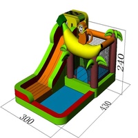 Piscine gonflable à rebond avec toboggan pour famille, grenouille crocodile, dinosaure, léopard, singe, escalade