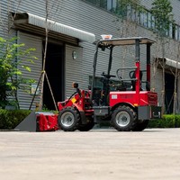 Kompakter Mini-Radlader Kleiner Knickgelenkter Frontlader mit Schaufel für Landwirtschaft und Garten