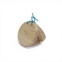 Wholesale Flamenco Castanets Wooden Clappers Educational Toy for Children Round Dance Board Beech Clappers 6pcs