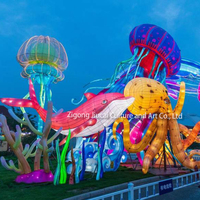 Lanterne chinoise personnalisée, lanterne océanique, lanterne imperméable à l'eau avec des animaux marins pour la décoration des parcs, des zoos et des aquariums en plein air - Vente chaude