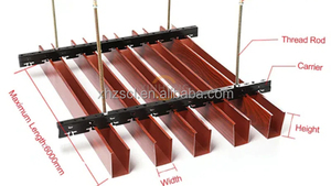 Trang Trí Giả Nhôm Vách Ngăn Trần Cho Tường, Hành Lang, Hội Trường, Cửa Hàng U Hình Dạng Gỗ Kết Thúc Nhôm Vách Ngăn Trần Chiếu Sáng - Product Image 3