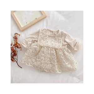 아기 긴 소매 장난 꾸러기 원피스 봄 아기 소녀 레이스 메쉬 아기 장난 꾸러기 - Product Image 1
