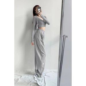 Primavera ed <span class=keywords><strong>estate</strong></span> <span class=keywords><strong>pantaloni</strong></span> larghi larghi a vita alta a vita alta americani Leggings Casual da donna - Product Image 6