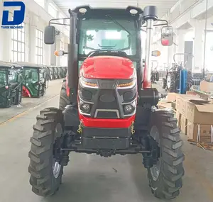 Farm Tractor 4X4 Wheel 4wd 90hp Tractor Voorlader Boerderij Tuin Tractor Met Airconditioning Cabine