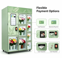 Distributeur automatique intelligent de bouquets de fleurs 24h/24, écran tactile 21,5 pouces, paiement par pièces/billets/cartes de crédit, capacité de 200 à 300 pièces