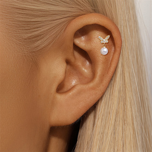 Pendientes de Perlas CANNER DAILY WEAR FLAT BACK de Plata 925 con Circonita, Pendientes Modernos - Product Image 5