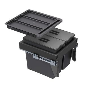HNOSS Hidden <strong>Kitchen</strong> Pull Out Trash Can Under Cabinet <strong>Double</strong> Garbage <strong>Bin</strong> <strong>Kitchen</strong> Cabinet Waste <strong>Bin</strong> - Product Image 3