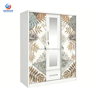 Armoire en acier au design italien moderne avec portes coulissantes, anti-rouille, montage rapide, placard autoportant pour chambre à coucher