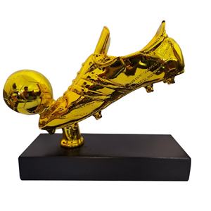 Trophées de football personnalisés de haute qualité en gros, trophées de match de football en résine de luxe, trophée de chaussure dorée - Product Image 2
