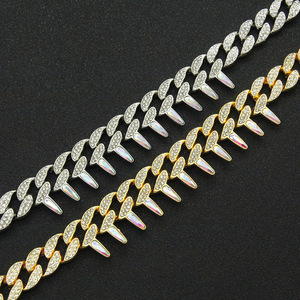 Water drop shaped full exaggerated cool Cuban chain <b>bracelet</b>, personalized hip hop punk style <b>bracelet</b> - Product Image 3