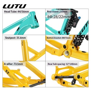 Telaio MTB LUTU BOOST 148*12MM 27.5/29 Pollici in Alluminio con Perno Passante per Bici DH Downhill ENDURO Soft-Tail con Ammortizzatore AM per Trail e Cross-Country - Product Image 5