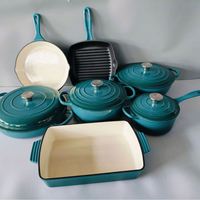 Fourniture d'usine : Ensemble de 11 pièces en fonte émaillée pour poisson, style chinois, avec couvercle en fonte pour cuisinière polyvalente, pour hôtels, vente en gros