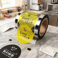 Rouleau de film de scellage pour gobelets, effet de scellage thermique stable pour gobelets en plastique PP jetables pour café, boissons froides et jus de fruits