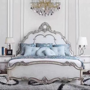 Französisches Vintage-Holzbett mit Schnitzereien, 1,8-Meter-Doppelbett für Schlafzimmer, Europäischer Stil, Anpassbar. - Product Image 5