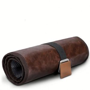 Men's Portable PU Toiletry <b>Bag</b> with Zipper Closure Travel Essentials <b>Roll</b> Organizer for Hygiene Storage - Product Image 1