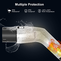 Câble de charge rapide pour véhicule électrique 32A 7KW 22KW avec connecteur de prise EV de type 2 IEC62196, câble de chargeur EV 16A 3.6KW 11KW