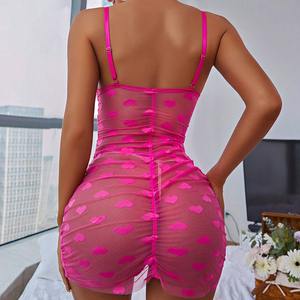 2024 New Transparent Sex Dessous Set Flower Lace Strumpfband Damen Sexy Unterwäsche Set - Product Image 3