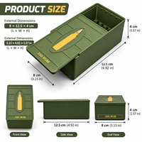 Boîte de rangement pour munitions .300 RUM, étui en plastique durable avec couvercle coulissant, organisateur compact et portable