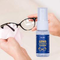 Spray nettoyant pour lentilles naturel, écologique, anti-buée, sans alcool, 15 ml, avec chiffon en microfibre pour lunettes et appareil photo