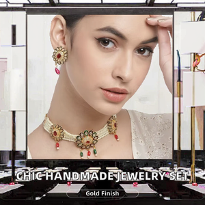 Exclusivo Juego de Joyería Chapada en Oro Hecha a Mano por Diseñadores para Niñas y Mujeres, Incluye Collar, Aretes y Anillo para Regalo de Boda y Fiesta - Product Image 2