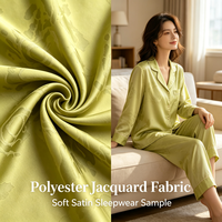 Tissu Jacquard 100% Polyester Anti-Boulochage 75D à Motif Imprimé, Largeur 58/60 pouces, Vente Directe Usine, pour Vêtements d'Intérieur, Chemises de Nuit, Vêtements de Nuit et Jupes