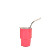 Nouveau Gobelet de Voyage Mini en Acier Inoxydable Écologique à Double Paroi 3oz avec Paille, Portable, Isolation Thermique 6-12 Heures pour Liqueur, Eau, Thé, Vin