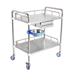 병원 트롤리 기구 및 드레싱 서랍이 하나있는 스테인리스 스틸 드레싱 트롤리 - Product Image 1