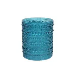 Embossed Colorful Custom Candle Container Shining Glass Candle Jar Holders for Candle Taking DIY Craft