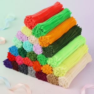 Decoraciones Creativas, Limpiapipas de Chenilla Educativos y Coloridos para Manualidades, Suministros para Fiestas de Navidad y Cumpleaños, Manualidades para Niños - Product Image 1