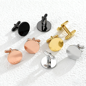 Ywyougang - Mancuernillas Redondas de Acero Inoxidable de 20 mm Personalizables con Grabado, Mancuernillas de Disco en Blanco para Hombre, Regalo de Boda - Product Image 1